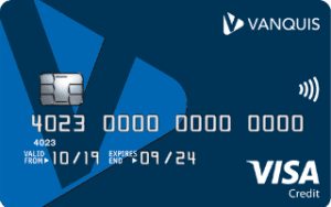 Blue Vanquis Visa credit card