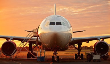 Airplane sitting on a runway