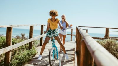 Female friends enjoying a vacation.