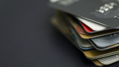 A stack of credit cards