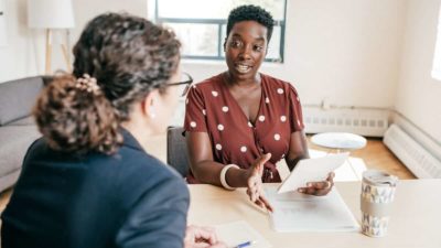 Two women in the home office