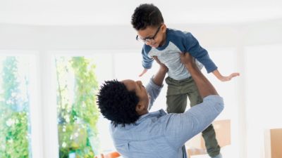 A picture of a father and son