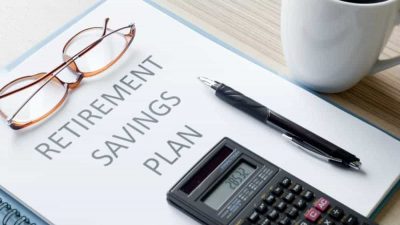 Sheet of paper with retirement savings plan on it
