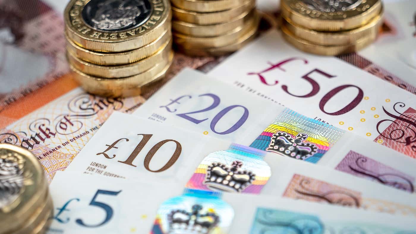 Close-up de billets de banque britanniques