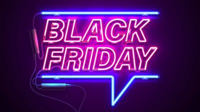 Neon Black Friday signboard.