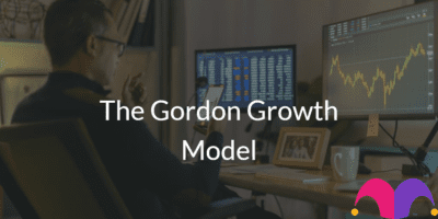 Person in front of the computer with the text "The Gordon Growth Model" and the Motley Fool Logo