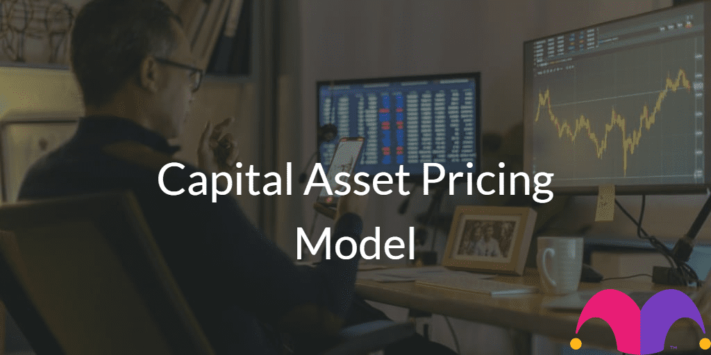 Person in front of the computer with the text "Capital Asset Pricing Model" and the Motley Fool Logo