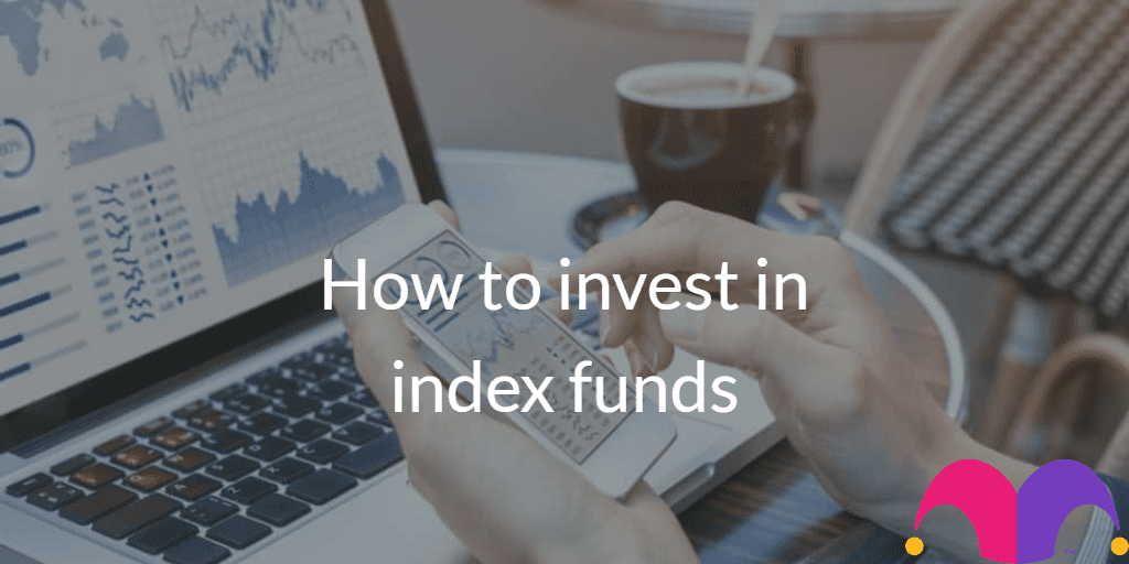 Person showing phone screen with the text "How to invest in index funds" and the Motley Fool Logo