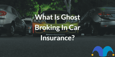Parked cars with the text “What is ghost broking in car insurance?” and The Motley Fool jester cap logo