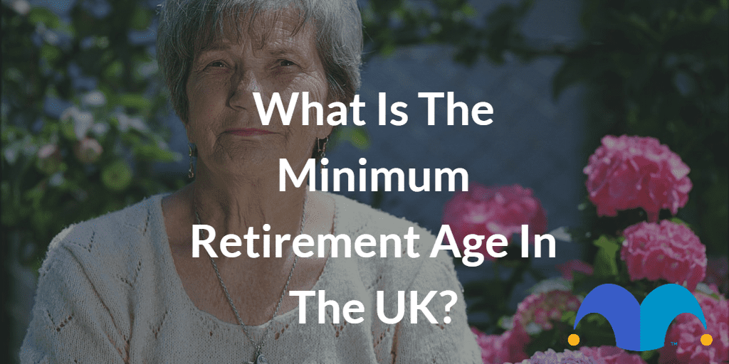 Elderly woman with the text “What is the minimum retirement age in the UK?” and The Motley Fool jester cap logo