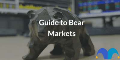 meatal miniture bear with the text “Guide to Bear Markets” and The Motley Fool jester cap logo