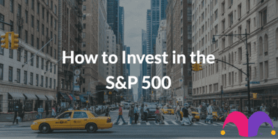 A busy New York street with the text "How to Invest in the S&P 500"