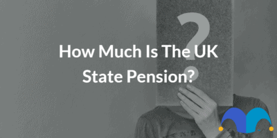 Question mark on paper with the text “How much is the UK State Pension” and The Motley Fool jester cap logo