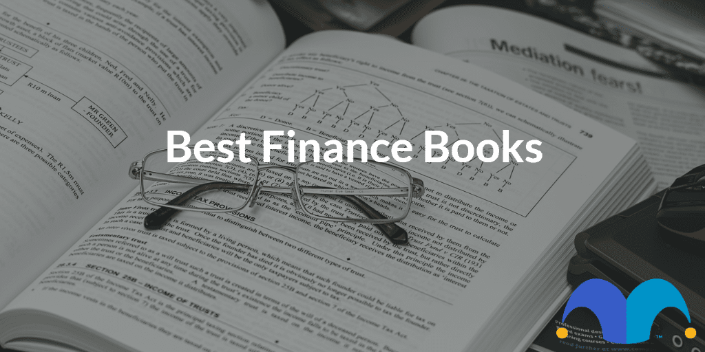 Finance book with the text “best finance books” and The Motley Fool jester cap logo