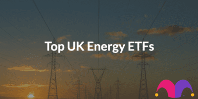 A sunset image with energy towers with the text, "Top UK Energy ETFs"