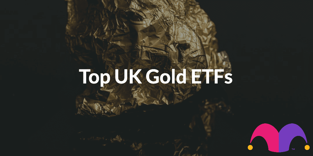 A piece of gold with the text, "Top UK Gold ETFs"