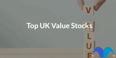 Value building blocks with the text “Top UK Value Stocks” and The Motley Fool jester cap logo