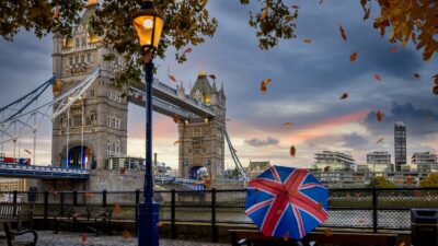 View of Tower Bridge in Autumn