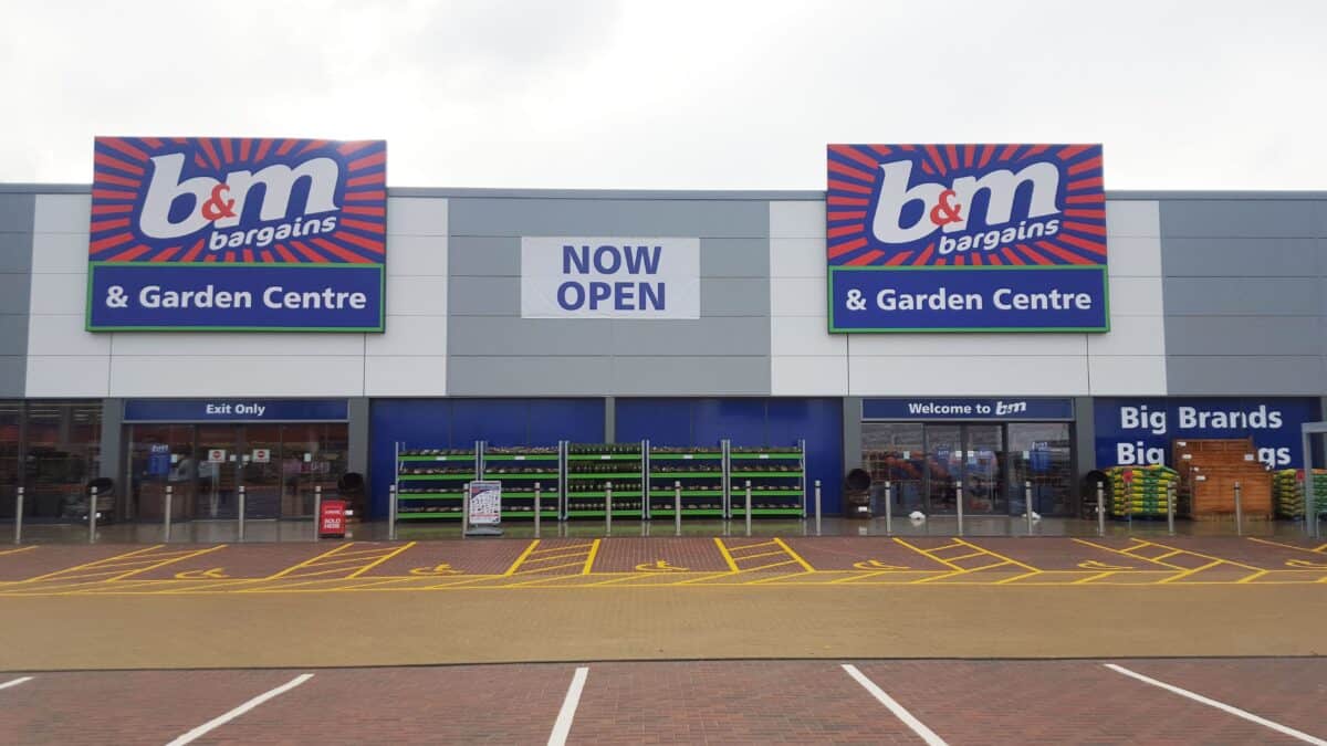 The facade of a B&M store in the UK.