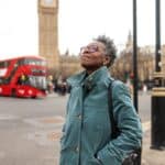 Senior Adult Black Female Tourist Admiring London
